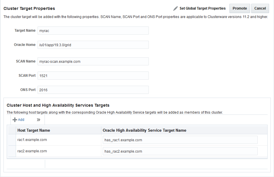 How to add cluster database to OEM – FlashGrid Help Center